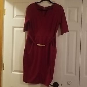 Knee length red dress